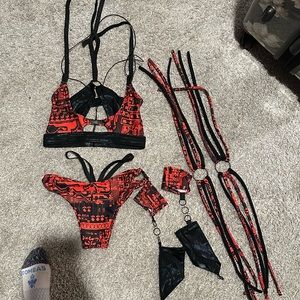 Worn once. Euphoric rave wear. Size XS top and S bottoms